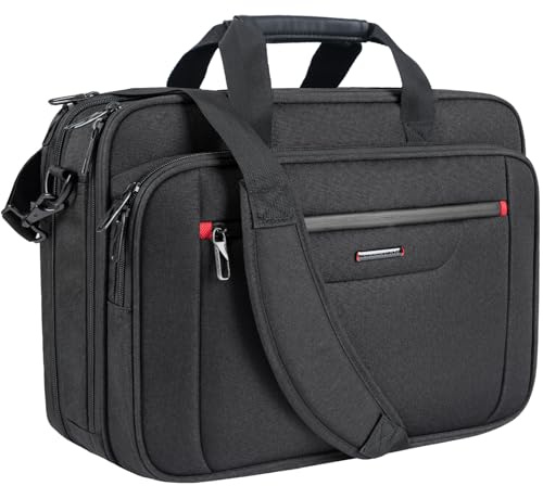 VANKEAN Laptop Bag Premium Laptop Briefcase Fits Up to 17.3 Inch Laptop Expandable Water-Repellent Shoulder Messenger Bag Computer Bag for Travel/Business/School/Men/Women-Black