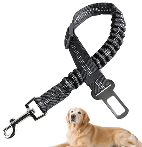 XIAOJING0 1 Stück 80cm Anschnallgurt Hund Auto, Hundesicherheitsgurt für Auto, Schwarz, Kunststoff, Schnalle, Einfarbig, 50 Gramm, Nur Handwäsche