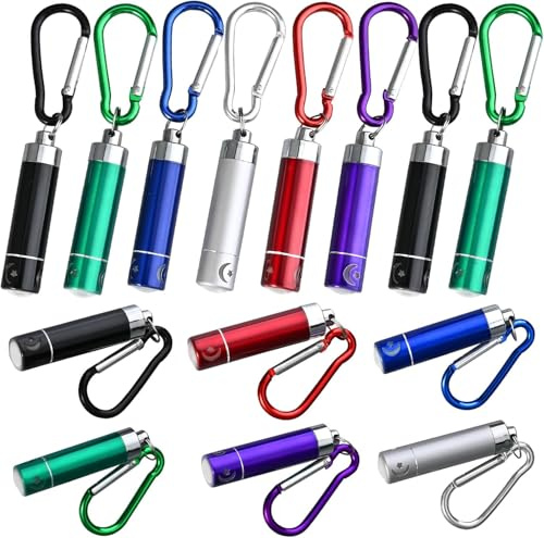 GOLDGE 14Pcs LED Schlüsselanhänger Taschenlampe Mini Taschenlampe für Outdoor Camping Radfahren (Zufällige Farbe)