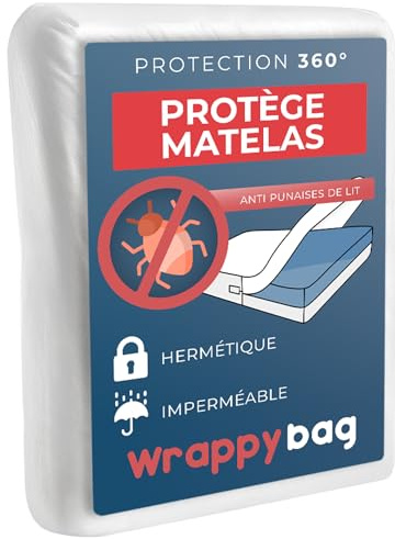 WRAPPYBAG Wasserdichter Matratzenschoner – Anti-Bettwanzen & Hausstaubmilben Matratzenbezug – Chemikalienfrei & Atmungsaktiv – 90x200x25 cm – Erhältlich in 15 Größen