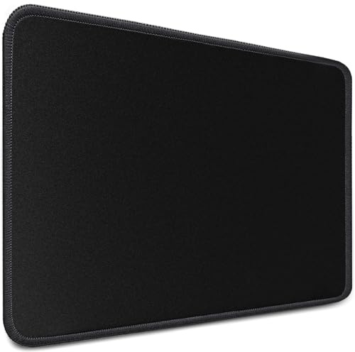 Sidorenko Mauspad 28x20cm - Mousepad mit Vernähte Kanten - Mouse Pad rutschfest - Mausunterlage in schwarz, Mausped für PC mit glatter Oberfläche, Mouspad klein, Maus Pad für alle Maustypen, Mauspat