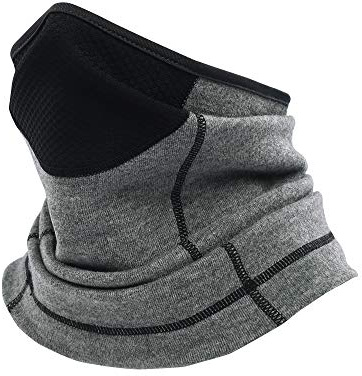 Rumsfel Schlauchschal Herren & Damen, Halswärmer Halstuch, Winter Elastisch Multifunktionstuch Windabweisend Nacken Wärmer mit Atmungsaktivem Netz für Outdoor Radsport Ski Motorrad Laufen (Grau)