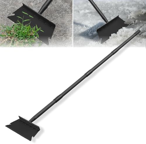 Multifunktionale Gartenreinigungsschaufel, Bodenschaber mit 148cm langem Griff, Gartenschaufel, Unkrautbekämpfungswerkzeug,Flacher Spaten für Rasenkanten,Kratzen,Unkrautbekämpfung und Laubentfernung