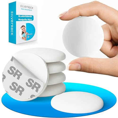 SilverRack® Türstopper Wand selbstklebend Weiß [10 Stück] - Wandpuffer als perfekter Schutz für Wand und Tür - Türpuffer Wandschutz als Türstopper für Türklinken gegen Türanschlag