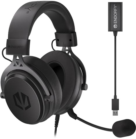 ENDORFY Viro Plus USB Gaming Headset 7.1, 53 mm Treiber, abnehmbares Mikrofon mit Pop Filter, USB Soundkarte, Ohrpolster aus Memory-Schaum
