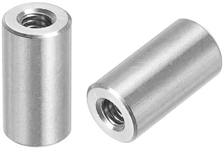 QUARKZMAN 10 Stück M5 Runde Verbindungsmuttern, 304 Edelstahl Kupplungsmutter 15mm Länge Gewindemuffe Stange Stabmutter für Halterung, Grobgewinde M5x15x8mm