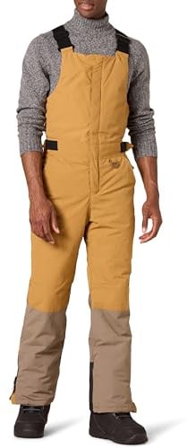 Amazon Essentials Herren Schnee-Latzhose, wasserabweisend, isoliert, Gold-Hellbraun, Farbblock, Größe XXL