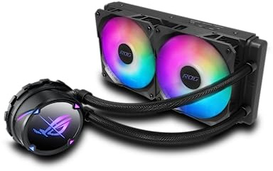 ASUS ROG STRIX LC II 240 ARGB All-in-One Flüssig-CPU-Wasserkühlung | (Aura Sync, zwei adressierbare ROG 120mm RGB-Lüfter, schwarz