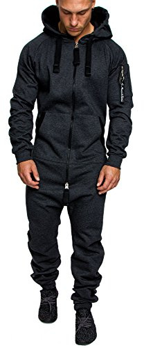 Amaci&Sons Herren Overall Jumpsuit Jogging Cargo-Style Onesie Trainingsanzug Camouflage 3006