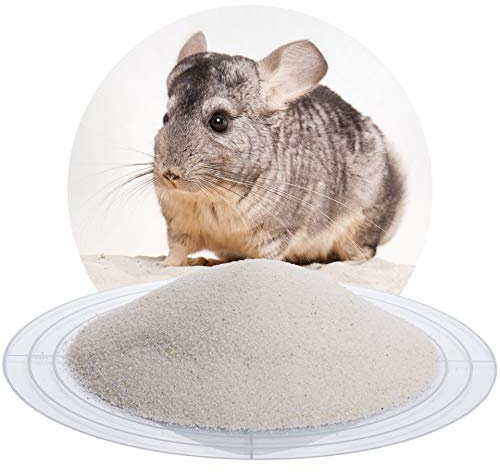 Schicker Mineral Chinchillasand weiß 0,1-0,3 mm Badesand hochrein, samtweich, Fellpflege, gerundeter Sand, mehrfach gewaschen und gesiebt, keimfrei, geeignet für viele Kleintiere (25 kg)