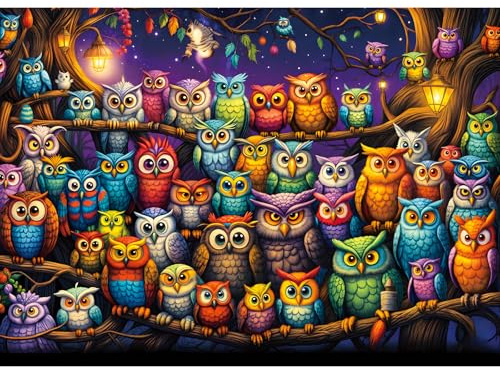TangComplete Puzzle 1000 Teile für Erwachsene und Kinder, Impossible Game, Puzzles-Geschenk, Clevere Rätsel, Puzzles Farbenfrohes, Puzzle mit Magischer Eule-Motiv
