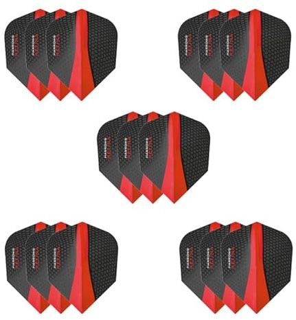 Harrows Retina Dart-Flights, 100 Mikron, extra stark, Drachen, 5 Sets (15 Stück) (rot)