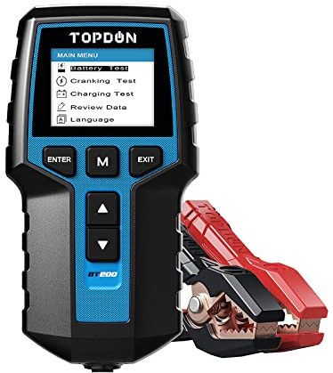 Autobatterie Tester 12V 24V, TOPDON BT200 Batterietester kfz 100-2000CCA | Batterie Tester Auto für Kraftfahrzeuge Digitaler Autobatterieanalysator Ladekurbelsystemtester für PKW-LKW ATV Auto Boot SUV