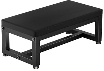Tritthocker aus Holz für Erwachsene & Kinder, Klohocker 500lbs Tragkraft, Anti-Rutsch Oberfläche & Verstellbare Füße & Abgerundete Ecken, Platzsparend 40x20x15cm für Küche Bad