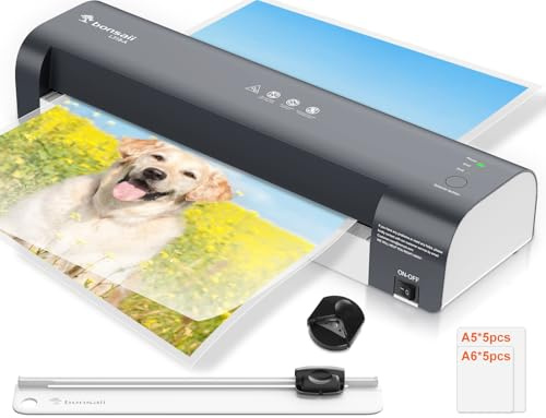 Bonsaii A3 Laminiergerät, staufreie Technologie, 5-in-1 Set mit 10 Folien, Papierschneider & Eckenabrunder, NTC-Temperaturregelung, bis 330 mm, Laminieren für Zuhause, Büro & Schule (L318-A)