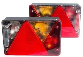 ASPÖCK Ruckleuchten Set Multipoint IV Links und rechts, 12 V Gluhbirne, 5 PIN Bajonett, 200 x 136 x 56 mm, IP64, 7 Funktionen, E4