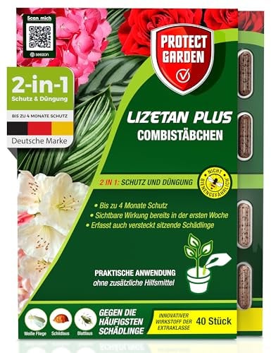 PROTECT GARDEN Lizetan Plus Combistäbchen, Langzeit-Schädlingsfrei und Premium-Dünger in Einem, 40 Stück
