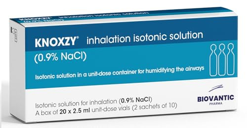 KNOXZY Sterile Isotonische Kochsalzlösung 0,9% - Inhalations-Kochsalzlösung - 20 x 2,5 ml Einheits-Dosierfläschchen