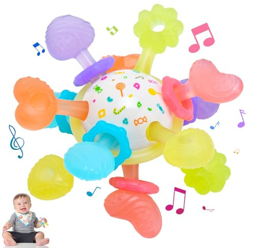 Greifball Für Babys Flüssigsilikon（LSR）Montessori Spielzeug Baby Zahnungshilfe -BPA Frei Beißspielzeug Baby Geschenk Für Babys Von 3-24 Monaten