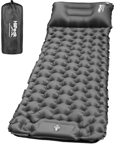 HiiPeak isomatte hoch Camping luftmatratze mit integrierten kopfkissen Outdoor campingmatte schlafmatte kleines packmass mit Fußpumpe luftzellenmatte aufblasbar