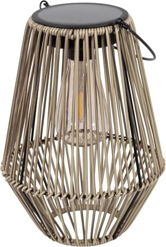 Gadgy Solarlampe für Außen Garten – Wetterfeste Solar Laterne in Rattan-Optik mit Warmweißem LED Licht – Dekorative Solarleuchte für Garten, Balkon & Terrasse