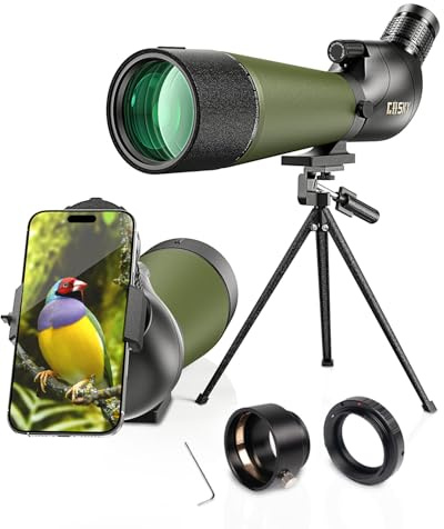 Gosky Aktualisiert neueste Spektiv – BAK4 abgewinkeltes Zielfernrohr für Zielschießen, Jagd, Vogelbeobachtung, Wildlife Landschaft (Camere Adapter kompatibel)