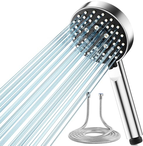 Magichome Duschkopf mit Schlauch 2M,Hochdruck Duschkopf mit 5 Sprühmodi Turbolader-Design, Handbrause Wassersparend Duschbrause für Niedrigen Wasserdruck