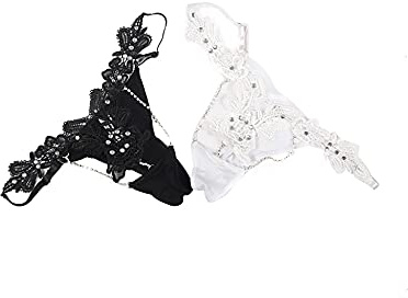 Sohimary 606 Damen Mini Glitzer Spitze String Tanga