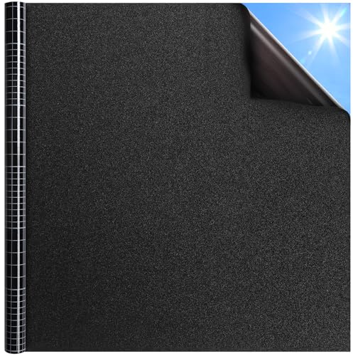 DOWELL Verdunklungsfolie für Fenster, Blickdichte Fensterfolie Schwarz 60x400cm, Tönungsfolie Verdunkelung Folie Selbstklebend Selbsthaftend Dunkel Abdunklungsfolie Lichtundurchlässig Klebefolie
