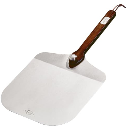 SILBERTHAL Pizzaschieber Edelstahl Ø30cm - Griff aus Akazienholz | Profi Pizzaschaufel faltbar - Spülmaschinenfest - Robuste Pizzapfanne