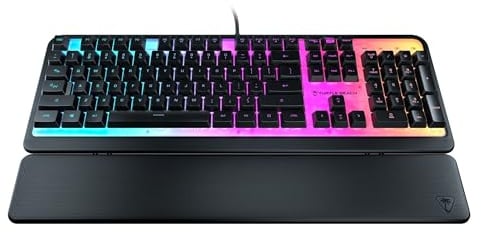 Turtle Beach Magma - Membrane RGB Gaming Keyboard mit Membrantasten, Advanced Anti-Ghosting, Easy-Shift Technologie, RGB-Beleuchtung, abnehmbare Handballenauflage