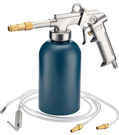 Druckbecherpistole 1100ml 4-6bar 1/4" Hohlraumpistole u. Schläuche Spritzpistole Hakendüse Runddüse