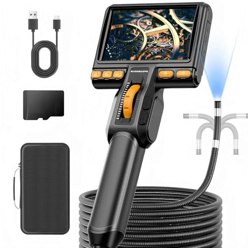 Endoskopkamera mit Licht, 360° Drehbare Inspektionskamera, 1080P HD Rohrkamera mit 8 LEDs, 5-Zoll Endoskop, IP67 Wsserdichte Endoskopkamera ohne WiFi – 1,5 m mit 32 GB TF-Karte