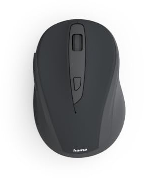 Hama Maus kabellos (optische Funkmaus ohne Klickgeräusch, ergonomisches Design, 6 Tasten, mit Browsertasten, 800/1200/1600 DPI, 2,4 GHz Technologie, ideal als Computermaus, Laptopmaus) schwarz