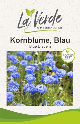La Verde MEIN GARTEN UND ICH. Kornblume Blue Diadem Blumensamen für ca. 300 Pflanzen, Beet- und Schnittblume, lang blühend, Saatgut ohne Gentechnik