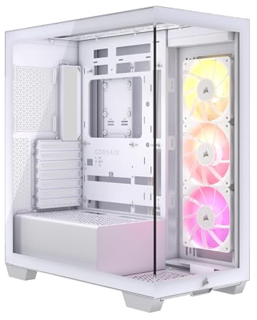 CORSAIR 3500X ARGB Mid-Tower ATX PC-Gehäuse - Gehärtetes Panorama-Glas - Umgekehrte Verbindung Motherboard-Kompatibel - 3x CORSAIR RS120 ARGB-Lüfter Enthalten - Weiß
