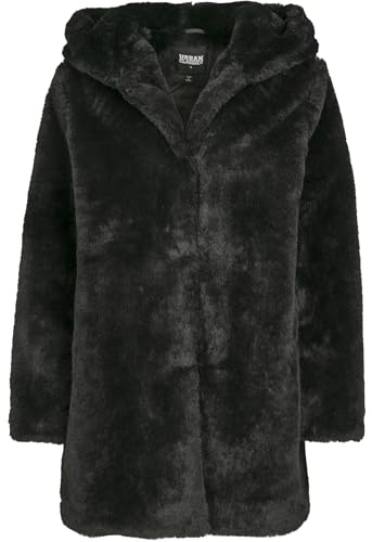 Urban Classics Ladies Hooded Teddy Coat Frauen Übergangsjacke schwarz #AraceliLook, Basics