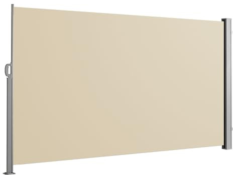 SVITA Seitenmarkise ausziehbar Sichtschutz Balkonmarkise Sichtschutz Sonnenschutz UV50+Terrasse 300x160cm Beige