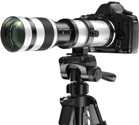 Lightdow Professional Telezoom-Objektiv 420-800mm F8.3 Manuell - Kompatibel mit Canon RF-Mount & EOS R-Serie (R, RP, R3, R5, R5C, R6, R7, R8, R10, R50, R100) - Vollformat - Weiß