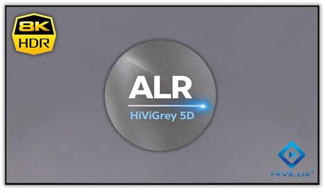 HiViLux® Ultra Thin Zero ALR RahmenLeinwand Rahmenlos Hochkontrast Grau Tuch: HiViGrey Cinema 5D/HDR Gain 1,35/Randlos/Not for UST (16:9 120Zoll Bild:265x149cm)