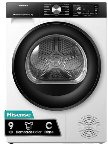 Hisense DH3S902BW3, 3S, 9KG, Kondensation mit Wärmepumpe, 16 Programme, ConnectLife, TwinAir, Weiß, EEK C