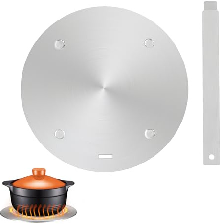 volumoon Induktionsadapterplatte 20cm, Adapter Induktionskochfeld, Adapterplatte für Induktionsherd, Induktionsplatte Adapter, Induktionsdiffusor mit Abnehmbarem Griff für Induktionskochfeld