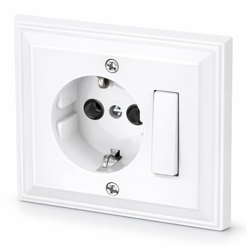 Unterputz Steckdose, Universal-Schalter, All-in-One, Serie G1 reinweiß
