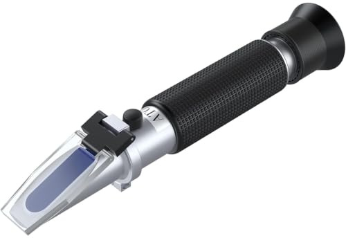 AUTOUTLET Salzgehalt Refraktometer Mit Automatischer Temperaturausgleichung, Hydrometer 0-100 PPT & 1,000-1,070 Spezifischer Schwerkraft-ATC Für Meerwasser Aquarien