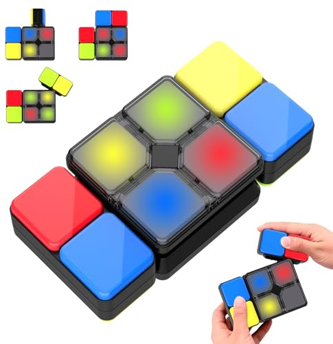 Pup Go Elektronischer zauberwürfel Magic Cube für Kinder 6-12 Jahre, Gesellschaftsspiele Brettspiele, Reaktionsspiel, Handheld Lernspielzeug Geschenk für Jungen 6 7 8 9 10 11 12 (Flipside Spiele)