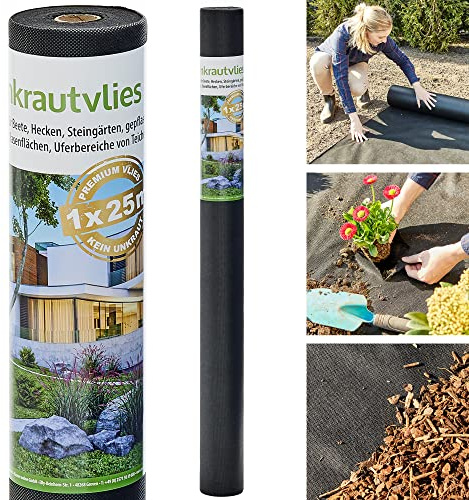 zooprinz Dickes und reißfestes Unkrautvlies – 25m, 50m oder 75m Gartenvlies auf praktischer Rolle – Unkrautfolie witterungsbeständig – Vlies Wasser- und luftdurchlässig – Perfekter Schutz vor Frost