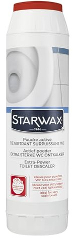 STARWAX - WC-Entkalker Reiniger Aktivpulver - Speziell für hartnäckige Rückstände - Erneuert Wandung und Boden der Toilettenschüssel - Wirksam auch unter Wasser - Geeignet für Klärgruben - 1 kg