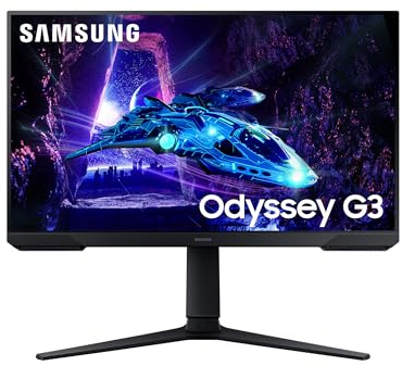 Samsung Odyssey G30D Full HD Gaming Monitor, 24 Zoll, Bildschirm mit VA-Panel, 1.920 x 1.080 Pixel, Bildwiederholrate 180 Hz, Reaktionszeit 1 ms (MPRT), AMD FreeSync, HDR10, LS24DG300EUXEN