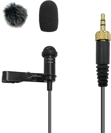 NewTH Lavalier-Ansteckmikrofon, omnidirektionales Kondensatormikrofon, kabelgebunden, Clip-On-Mikrofon für Sennheiser Wireless Transmitter EW100 G4 G1 G2 G3, EWD1, ME2, ME3, ME4 (3,5 mm