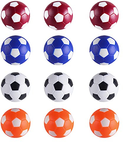 RAYNA GAMES 12 Stück Kickerbälle, 32MM Tischfußball, Reguläre Größe Kickerbälle, ABS Tabletop Fußball für Erwachsene Kinder Fußball Tisch Spiel-Vielfarbigkeit